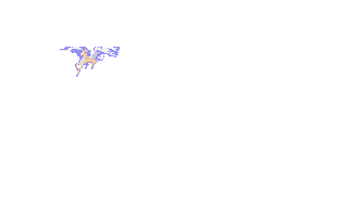 animated gif of a pegasus flying closer, landing, then flying away again.