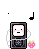 a small pixel art of an ipod dancing to music